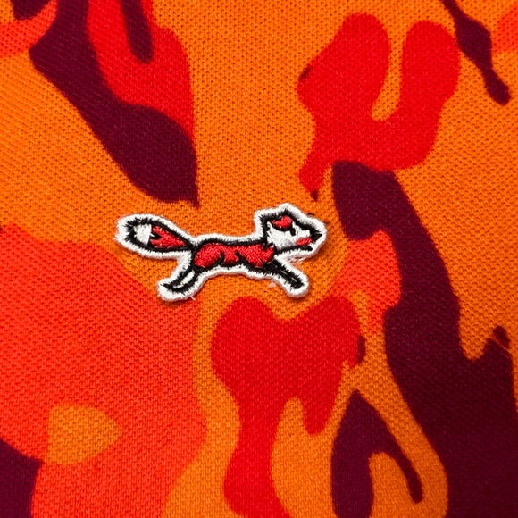Retro Fox Men's Polo Short Sleeve Orange Camo 100% Cotton - Size 2XL - Picture 6 of 16